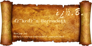 Ökrös Bernadett névjegykártya