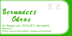 bernadett okros business card